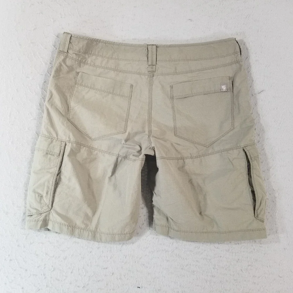 The North Face cargo hiking shorts men's 36x10 khaki green nylon blend outdoor